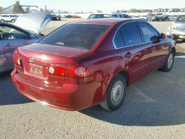 KNAGE123165068782 - 2006 KIA OPTIMA LX RED photo 4