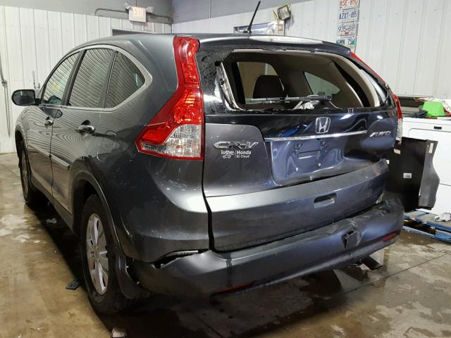 2HKRM4H55DH672096 - 2013 HONDA CR-V EX GRAY photo 3