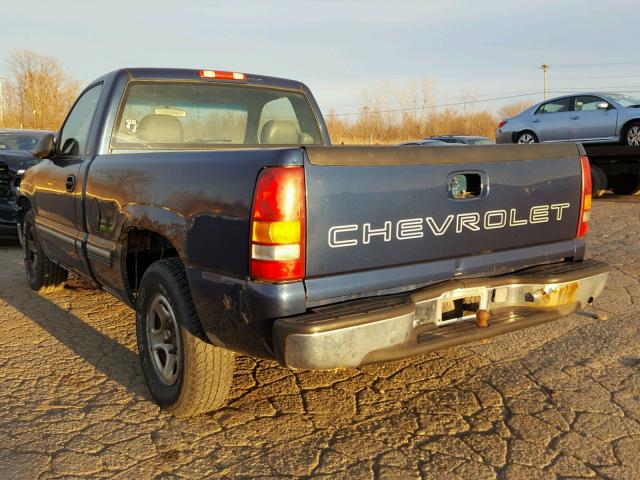 1GCEC14W1YZ124285 - 2000 CHEVROLET SILVERADO BLUE photo 3