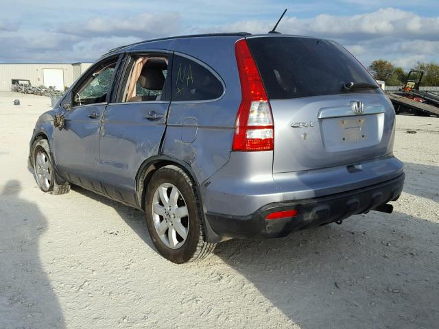 JHLRE38799C002677 - 2009 HONDA CR-V EXL BLUE photo 3