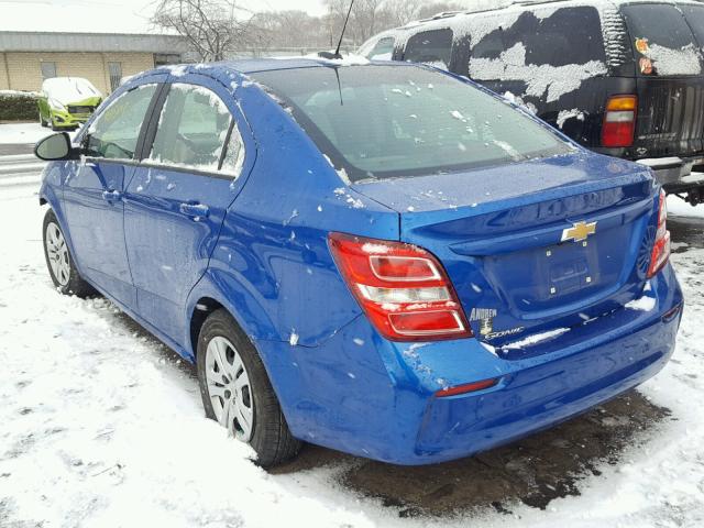 1G1JB5SH7H4145970 - 2017 CHEVROLET SONIC LS BLUE photo 3