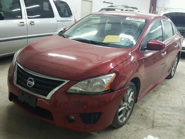 3N1AB7AP7DL714111 - 2013 NISSAN SENTRA S MAROON photo 2