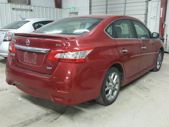 3N1AB7AP7DL714111 - 2013 NISSAN SENTRA S MAROON photo 4