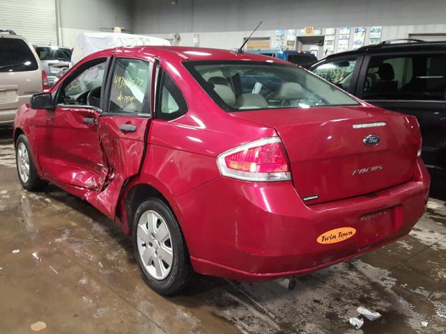 1FAHP3EN1BW166408 - 2011 FORD FOCUS S RED photo 3