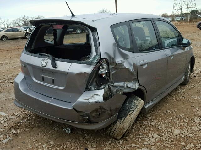 JHMGD38688S052875 - 2008 HONDA FIT SPORT SILVER photo 4