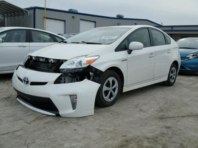 JTDKN3DU0C5466463 - 2012 TOYOTA PRIUS WHITE photo 2