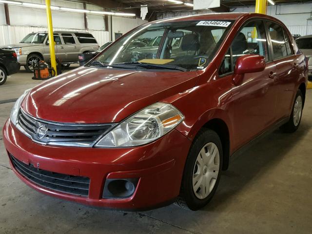 3N1BC1AP5AL368151 - 2010 NISSAN VERSA S RED photo 2