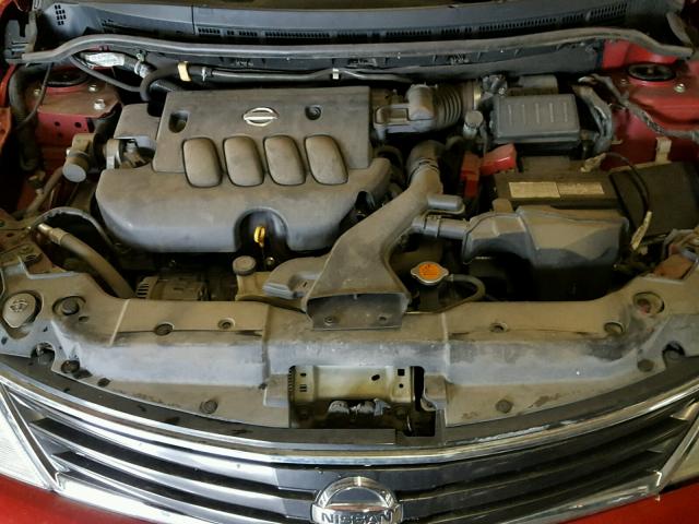 3N1BC1AP5AL368151 - 2010 NISSAN VERSA S RED photo 7