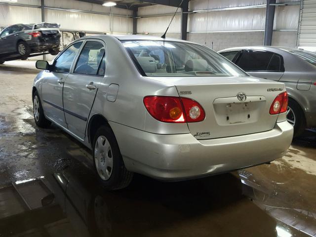 1NXBR32E43Z038249 - 2003 TOYOTA COROLLA CE SILVER photo 3