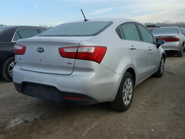 KNADM4A3XF6438615 - 2015 KIA RIO LX SILVER photo 4