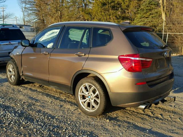 5UXWX7C56E0E77529 - 2014 BMW X3 XDRIVE3 BROWN photo 3