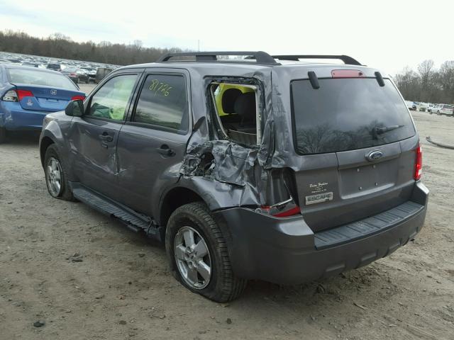 1FMCU03G39KD00140 - 2009 FORD ESCAPE XLT GRAY photo 3