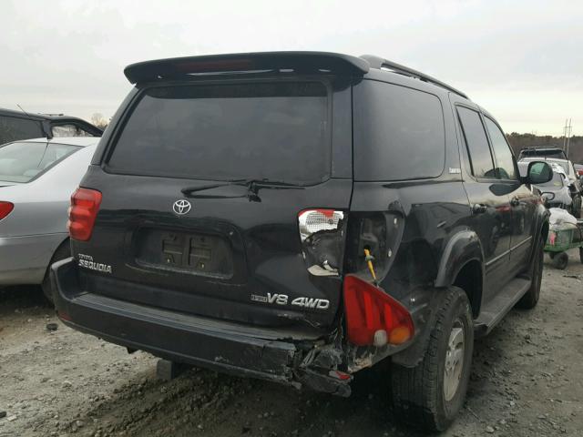 5TDBT48A81S003473 - 2001 TOYOTA SEQUOIA LI BLACK photo 4