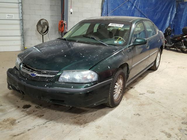 2G1WF55E429356088 - 2002 CHEVROLET IMPALA GREEN photo 2