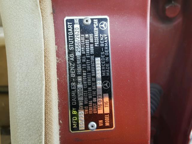 11603312044986 - 1976 MERCEDES-BENZ 450 SEL ORANGE photo 10