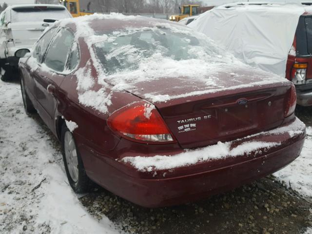 1FAFP53U17A122264 - 2007 FORD TAURUS SE MAROON photo 3