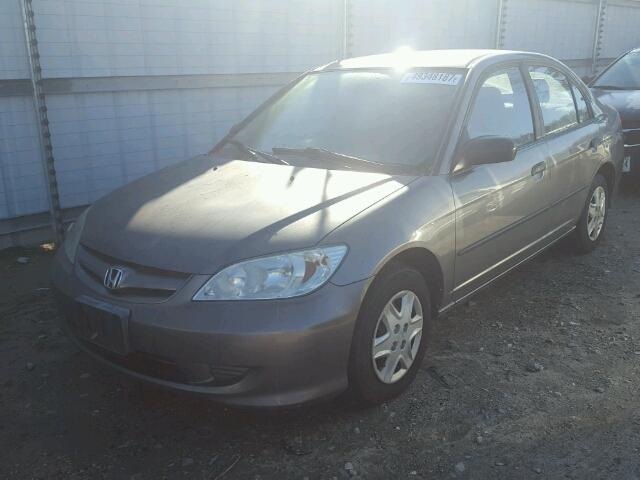 2HGES163X5H515843 - 2005 HONDA CIVIC DX V GRAY photo 2