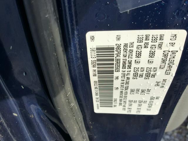 2A8GP64L86R695028 - 2006 CHRYSLER TOWN & COU 蓝色 照片 10