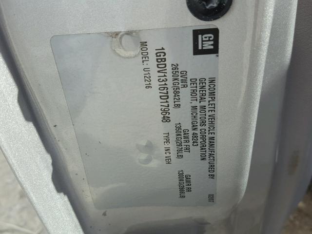 1GBDV13167D179648 - 2007 CHEVROLET UPLANDER I SILVER photo 10