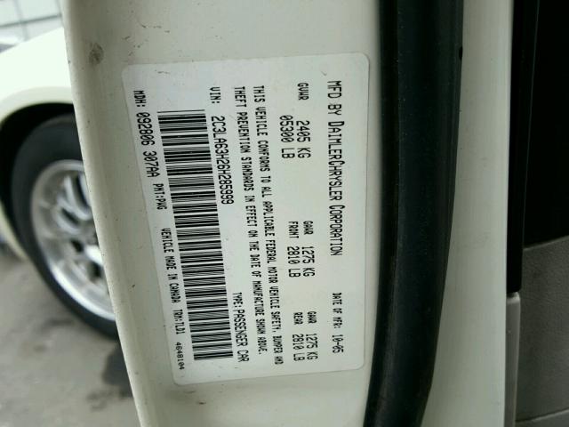 2C3LA63H26H285999 - 2006 CHRYSLER 300C WHITE photo 10