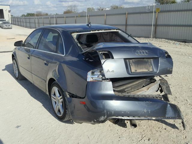 WAUDF78E17A175674 - 2007 AUDI A4 2.0T QU GRAY photo 3