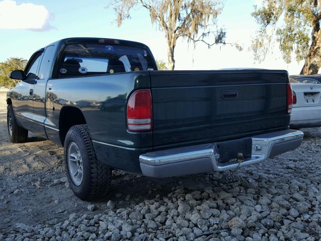 1B7GL22N3YS800561 - 2000 DODGE DAKOTA GREEN photo 3