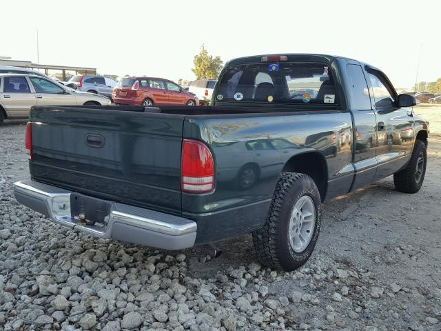 1B7GL22N3YS800561 - 2000 DODGE DAKOTA GREEN photo 4