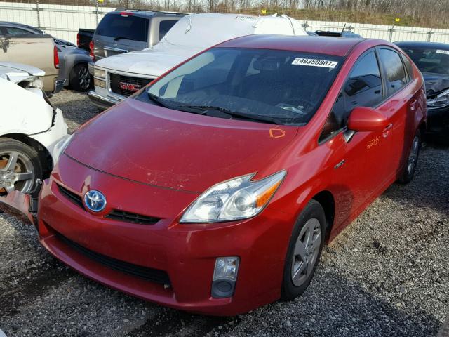 JTDKN3DU1A0153089 - 2010 TOYOTA PRIUS RED photo 2