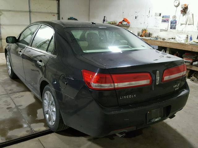 3LNHL2JCXAR647047 - 2010 LINCOLN MKZ BLACK photo 3