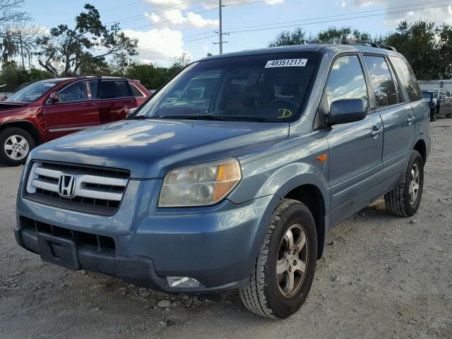 5FNYF28577B025941 - 2007 HONDA PILOT EXL BLUE photo 2