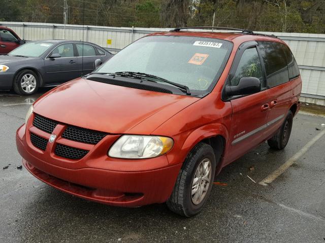 1B4GP45331B227545 - 2001 DODGE CARAVAN SP RED photo 2