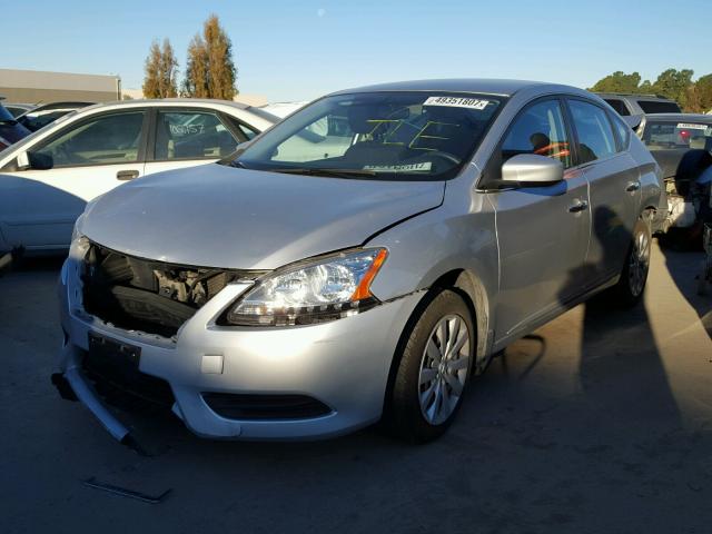 3N1AB7AP6EY330003 - 2014 NISSAN SENTRA S SILVER photo 2