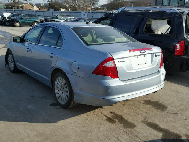 3FADP0L34AR110348 - 2010 FORD FUSION HYB BLUE photo 3