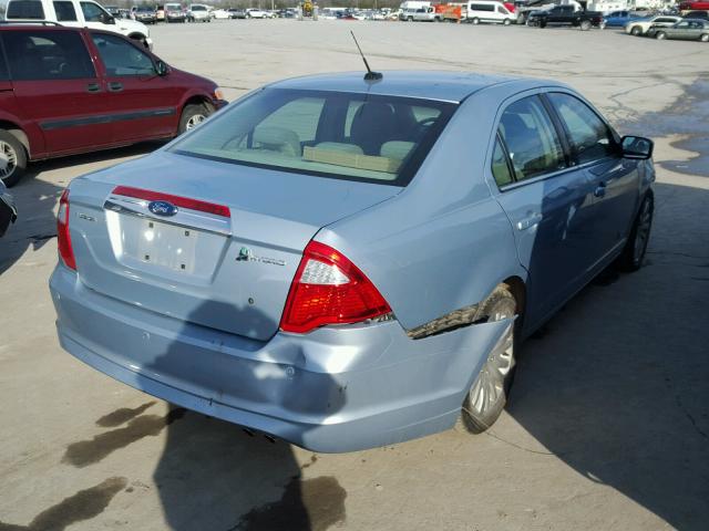 3FADP0L34AR110348 - 2010 FORD FUSION HYB BLUE photo 4