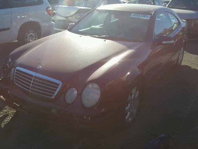 WDBLJ65G22T126315 - 2002 MERCEDES-BENZ CLK 320 BURGUNDY photo 2