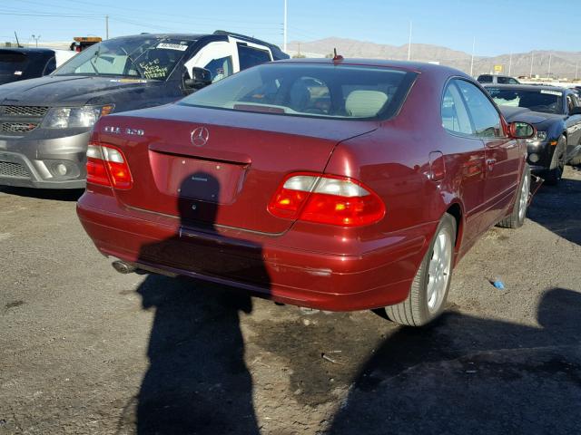 WDBLJ65G22T126315 - 2002 MERCEDES-BENZ CLK 320 BURGUNDY photo 4