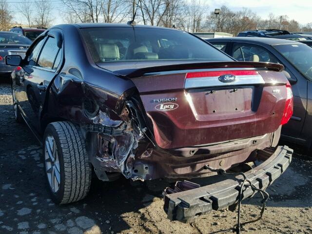 3FAHP0JA9CR299388 - 2012 FORD FUSION SEL MAROON photo 3