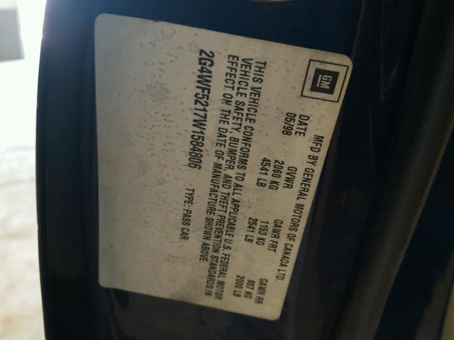 2G4WF5217W1584806 - 1998 BUICK REGAL GS 黑色 照片 10