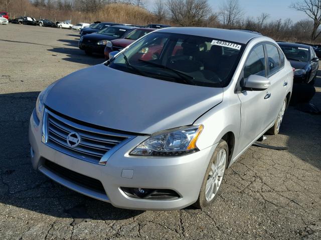 3N1AB7AP2DL617429 - 2013 NISSAN SENTRA S SILVER photo 2