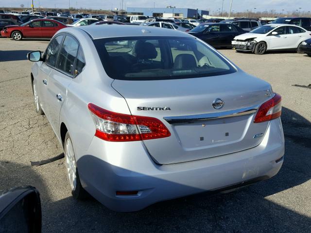 3N1AB7AP2DL617429 - 2013 NISSAN SENTRA S SILVER photo 3