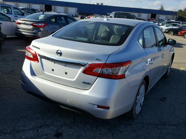 3N1AB7AP2DL617429 - 2013 NISSAN SENTRA S SILVER photo 4