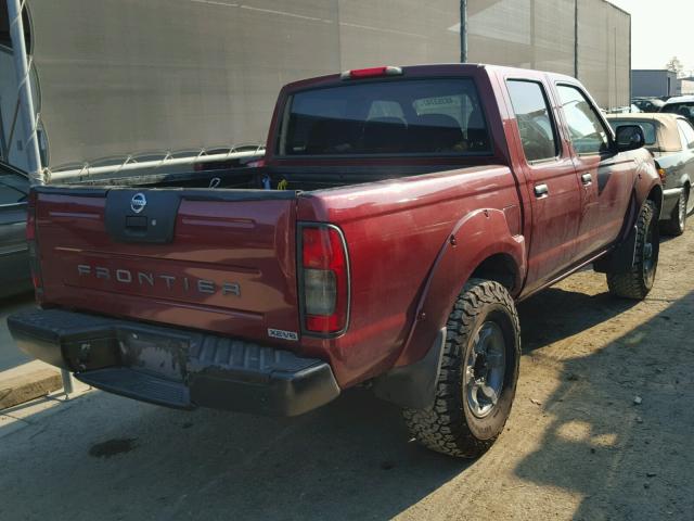 1N6ED27T64C403133 - 2004 NISSAN FRONTIER C RED photo 4