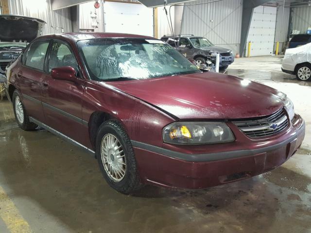 2G1WF55K619195277 - 2001 CHEVROLET IMPALA BURGUNDY photo 1