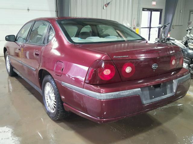 2G1WF55K619195277 - 2001 CHEVROLET IMPALA BURGUNDY photo 3