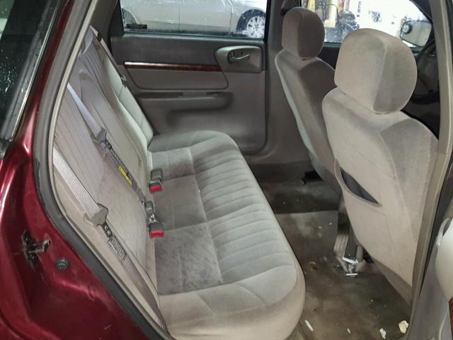 2G1WF55K619195277 - 2001 CHEVROLET IMPALA BURGUNDY photo 6