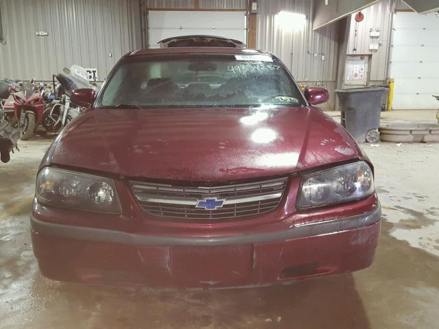 2G1WF55K619195277 - 2001 CHEVROLET IMPALA BURGUNDY photo 9