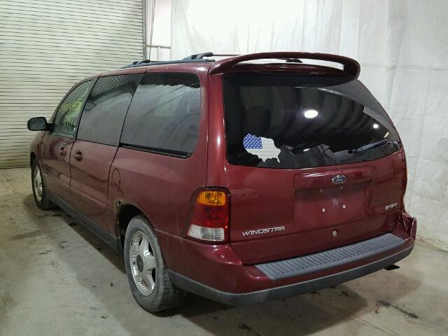 2FMZA57433BA22390 - 2003 FORD WINDSTAR S RED photo 3