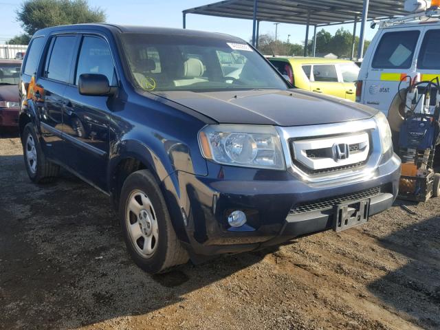 5FNYF3H25BB037008 - 2011 HONDA PILOT LX BLUE photo 1