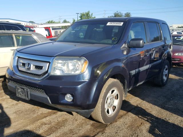 5FNYF3H25BB037008 - 2011 HONDA PILOT LX BLUE photo 2