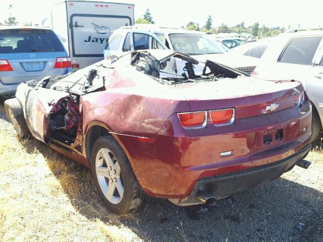 2G1FB1EV2A9170181 - 2010 CHEVROLET CAMARO LT RED photo 3